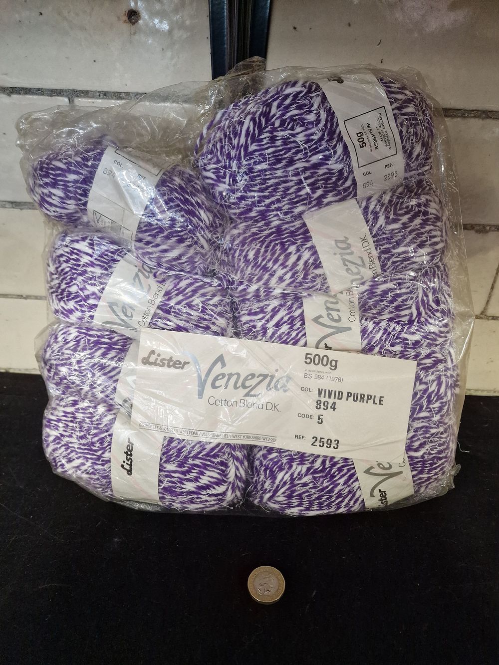 Lot 178: Lister Venezia Cotton Blend Wool Colour Vivid Purple