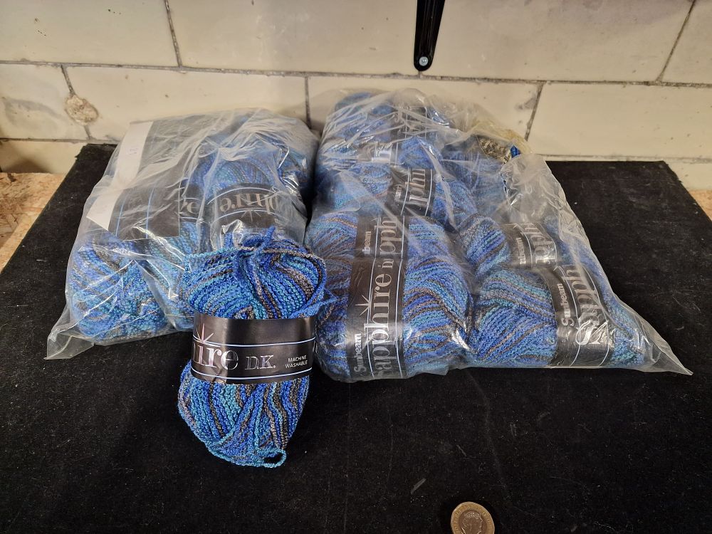 Lot 183: Sunbeam Sapphire Acrylic Wool Mixed Blues