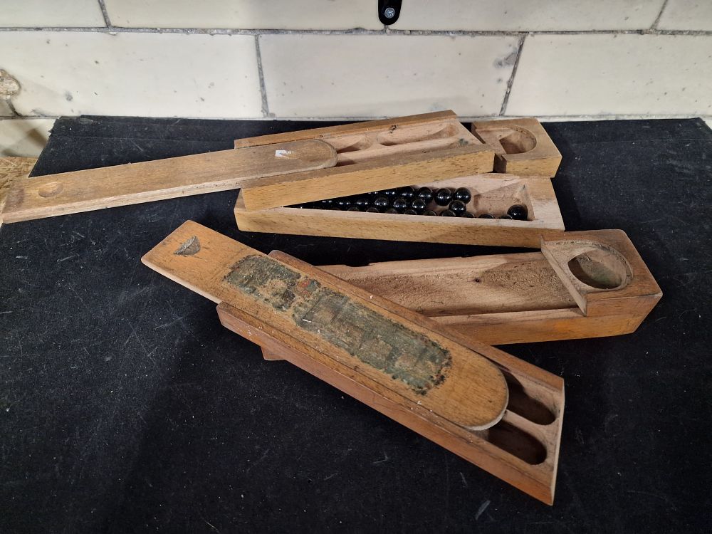 Lot 276: Pair of Vintage Wooden Pencil Cases