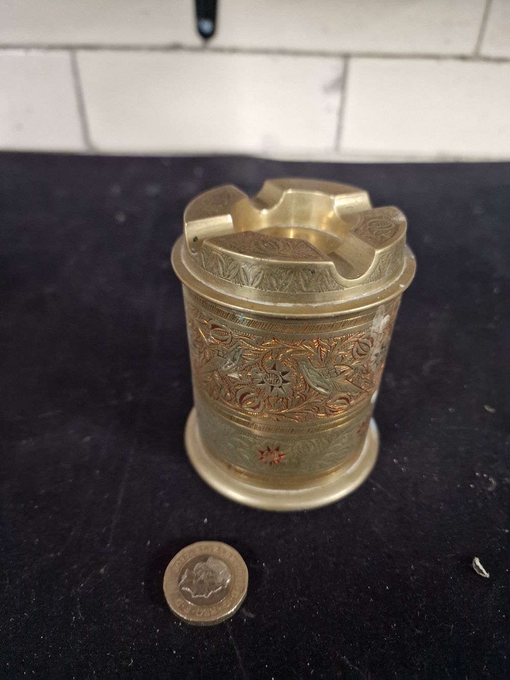 Lot 290: Brass Cigarette / Tobacco Box and Ashtray