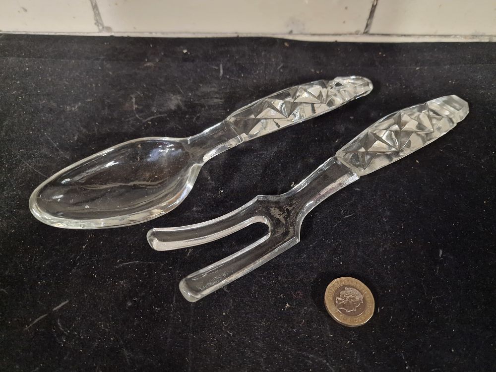Lot 294: Cut Glass Spoon and Fork