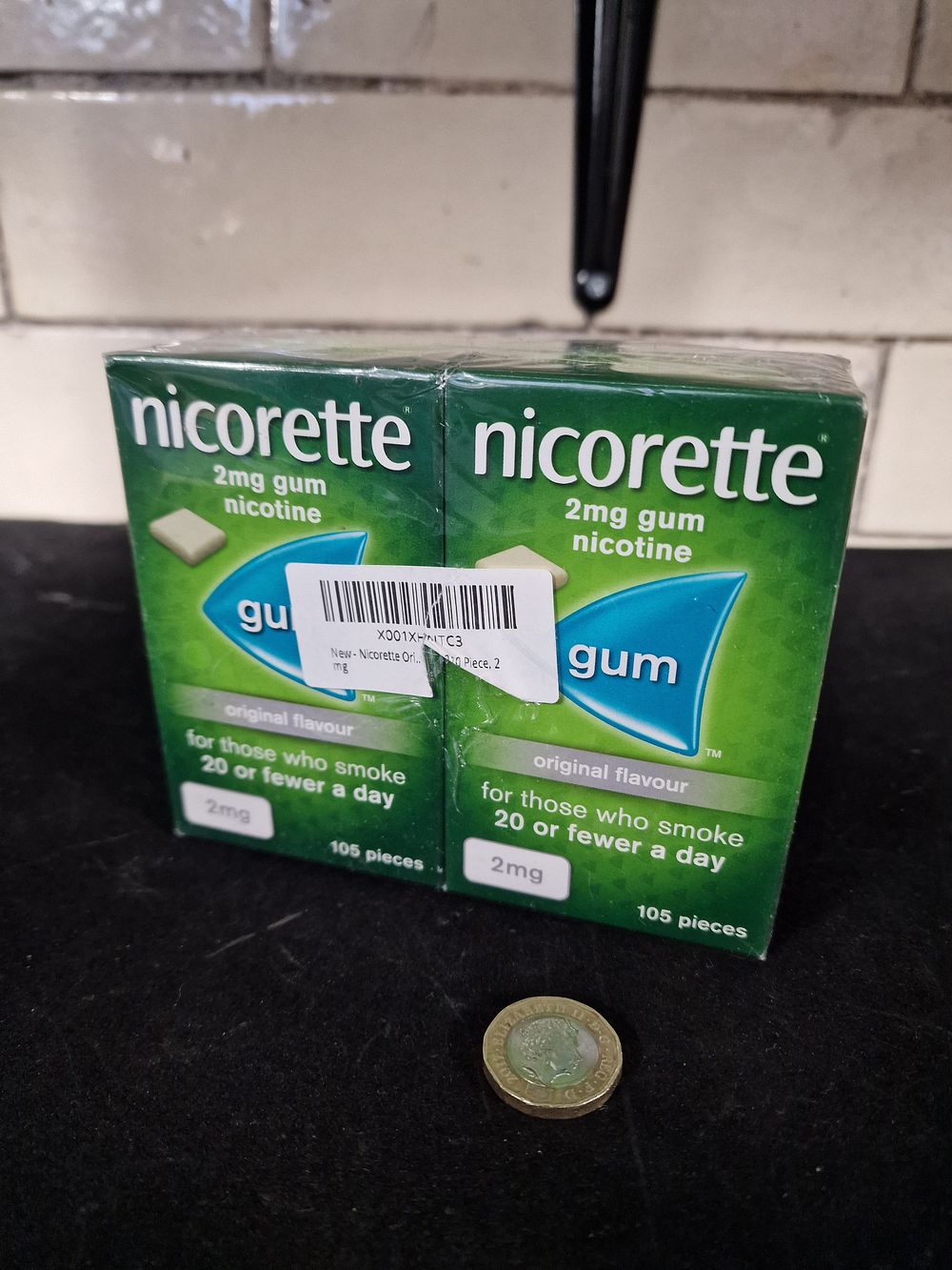 Lot 301: Nicorette 2mg Gum Nicotine Original Flavour 105 Pieces RRP £17.95