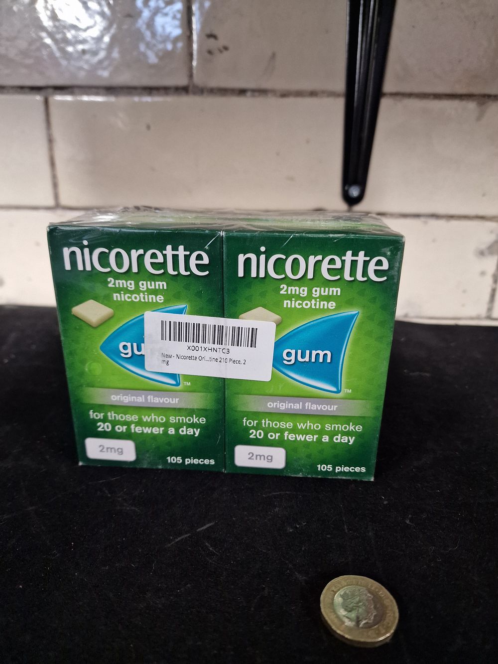 Lot 302: x2 Nicorette 2mg Gum Nicotine Original Flavour 105 Pieces RRP £17.95 per Pack