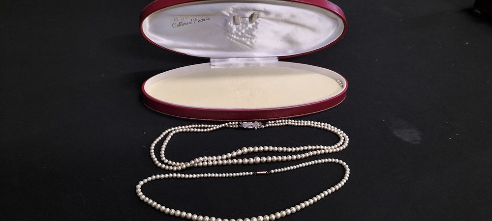 Lot 174: Two sets of pearl necklaces one has a...