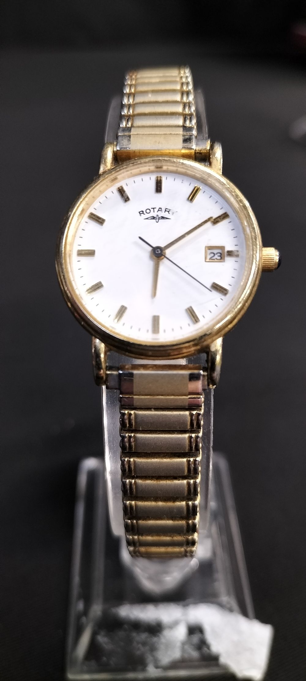 Lot 178: Ladies Rotary gold tone watch with date window...