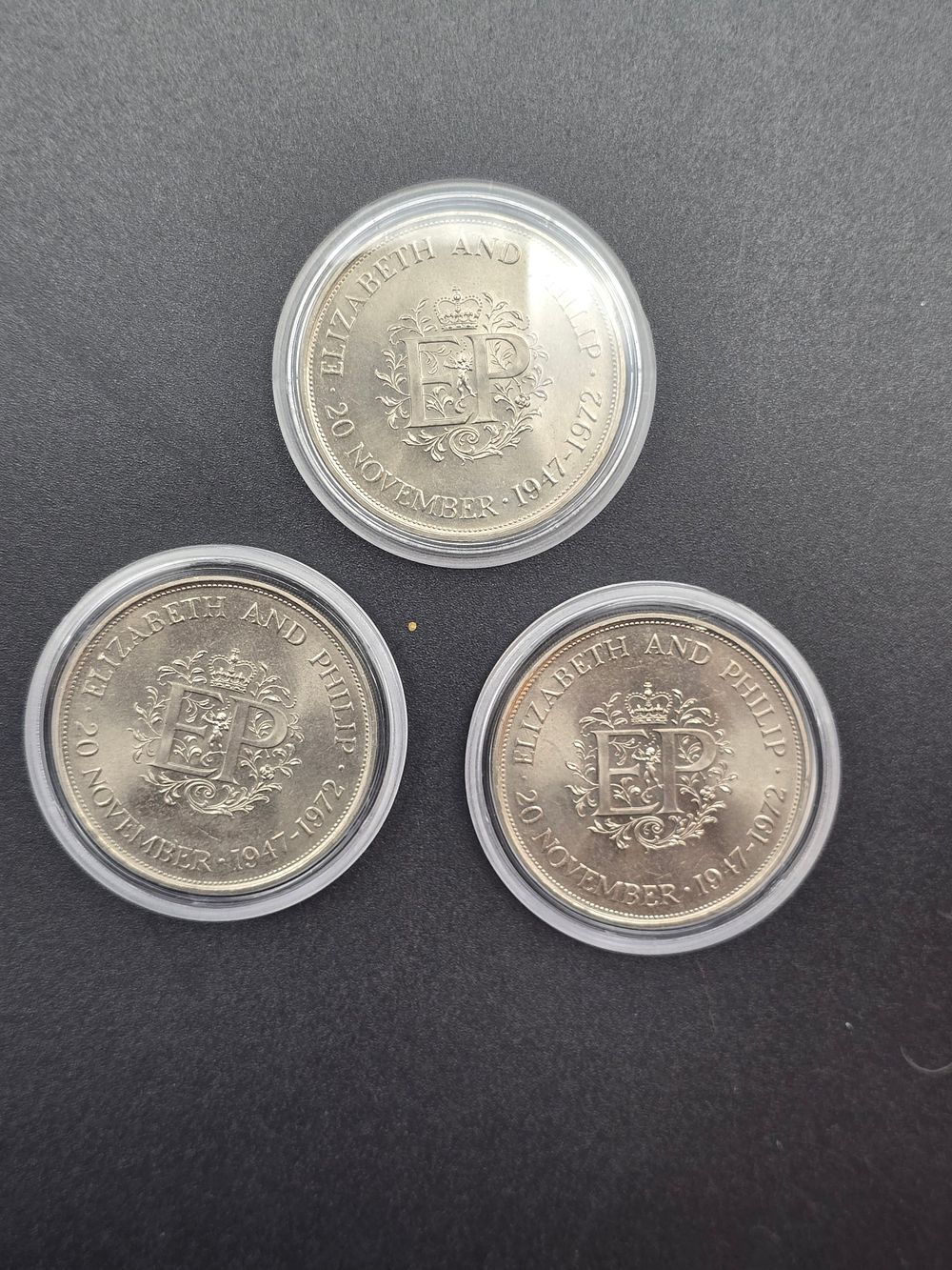 Lot 201: Three 20th November 1947 - 1972 Elizabeth and...