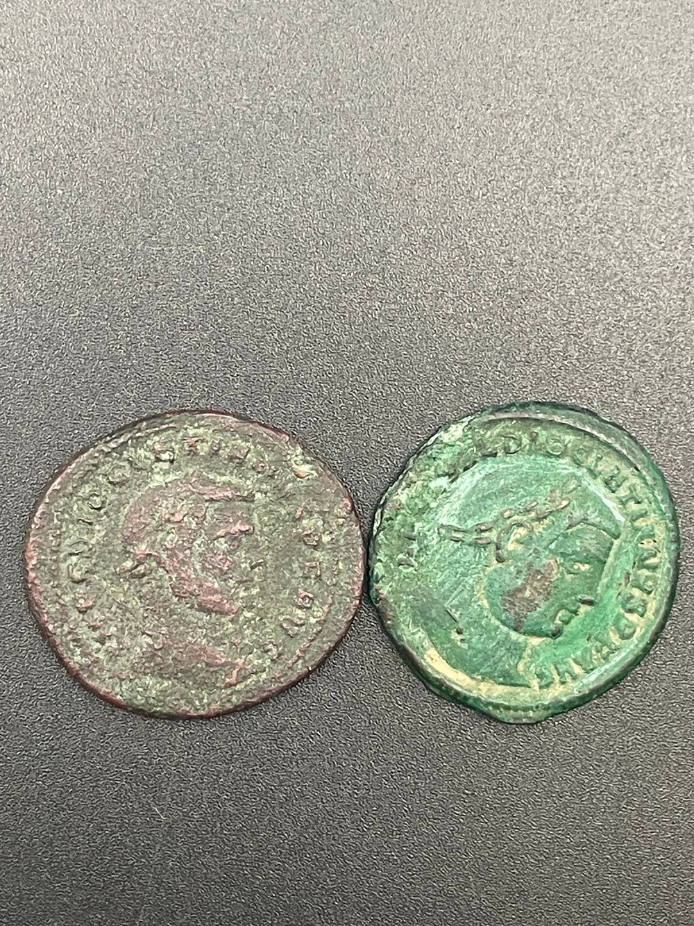 Lot 202: Two authentic bronze roman imperial coins.