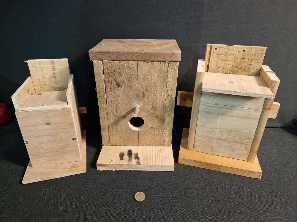 Lot 153: Hand Made Wooden Bird Box and Bat Boxes