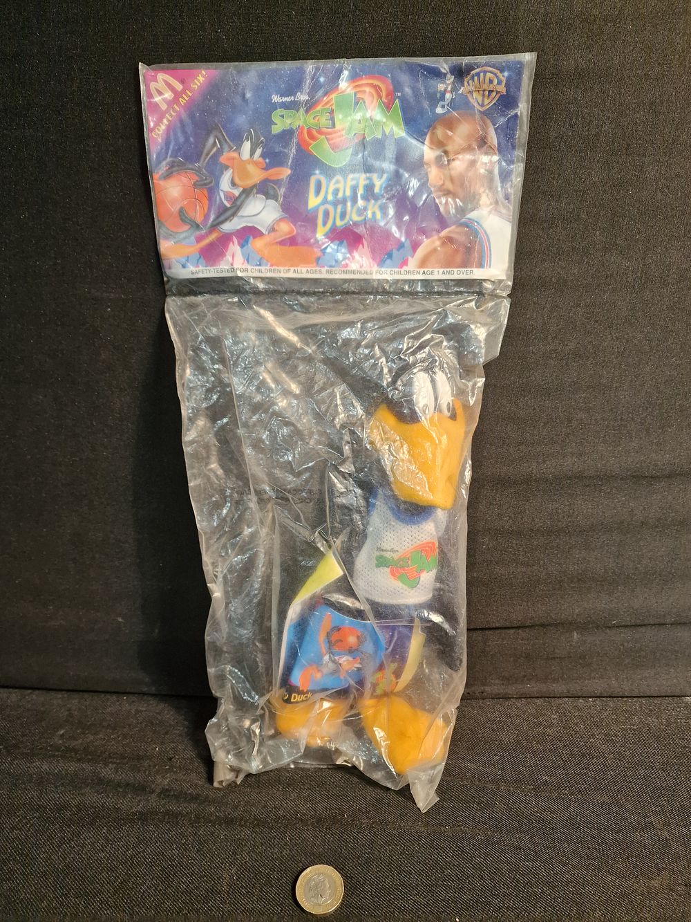 Lot 158: Vintage Space Jam Daffy Duck Plush McDonalds Toys Still Sealed