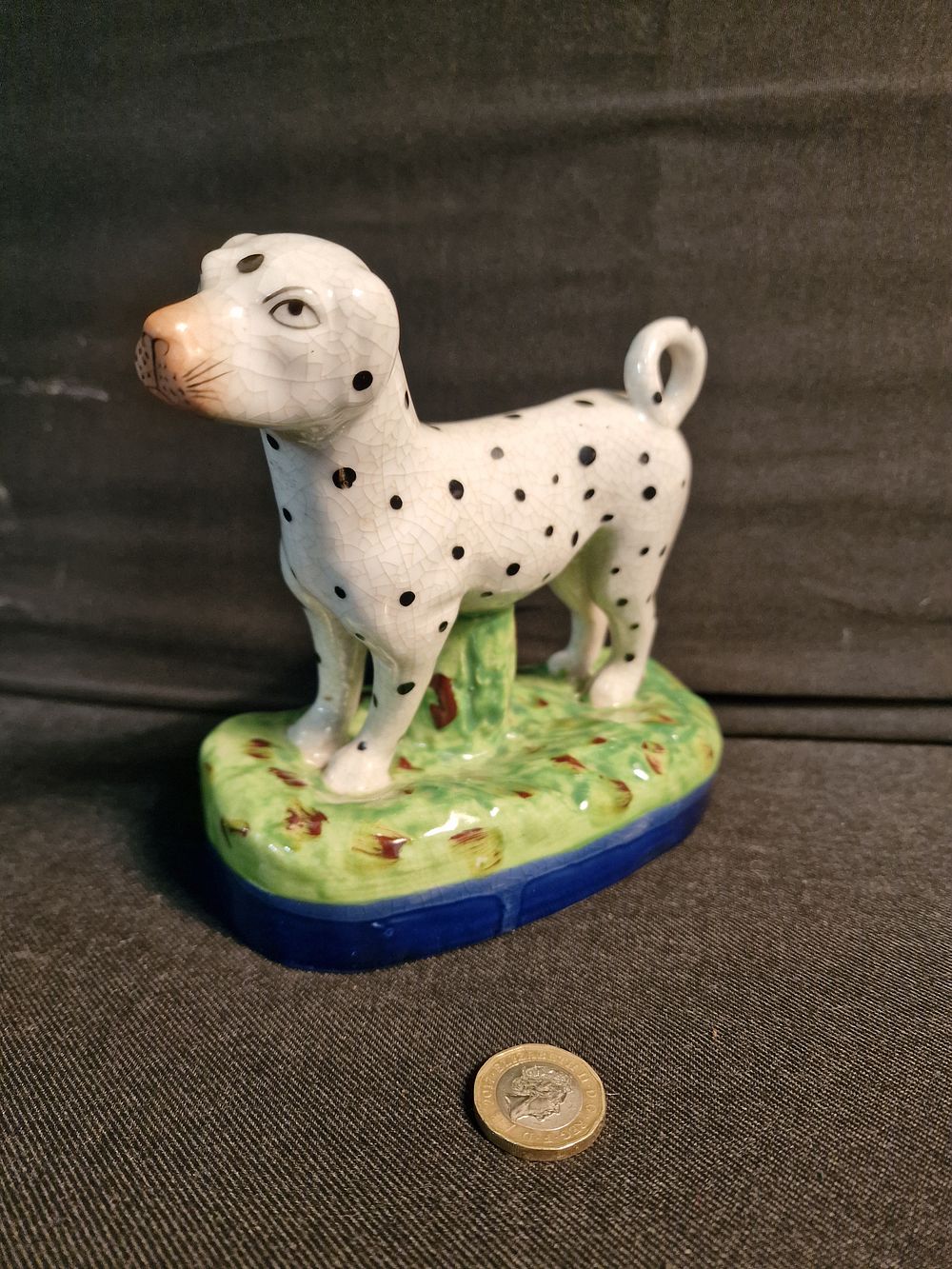Lot 177: Antique Staffordshire Dalmatian Dog Figurine