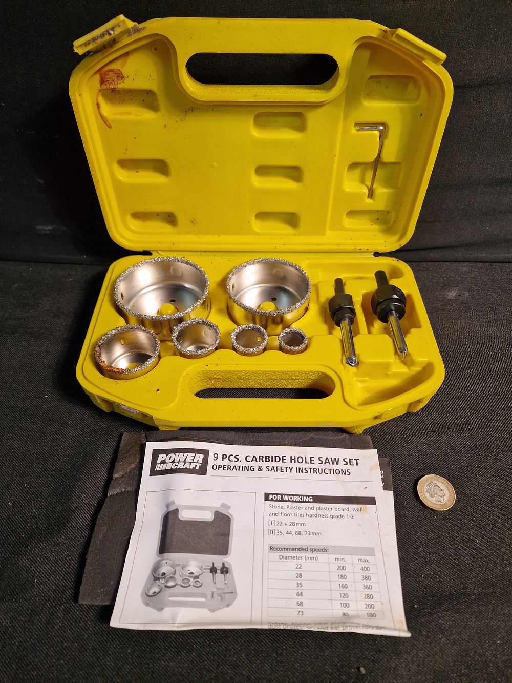 Lot 183: 9pc Carbide Hole Saw Set