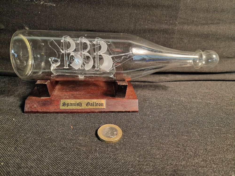 Lot 192: Glass Ship in a Bottle. Spanish Galleon