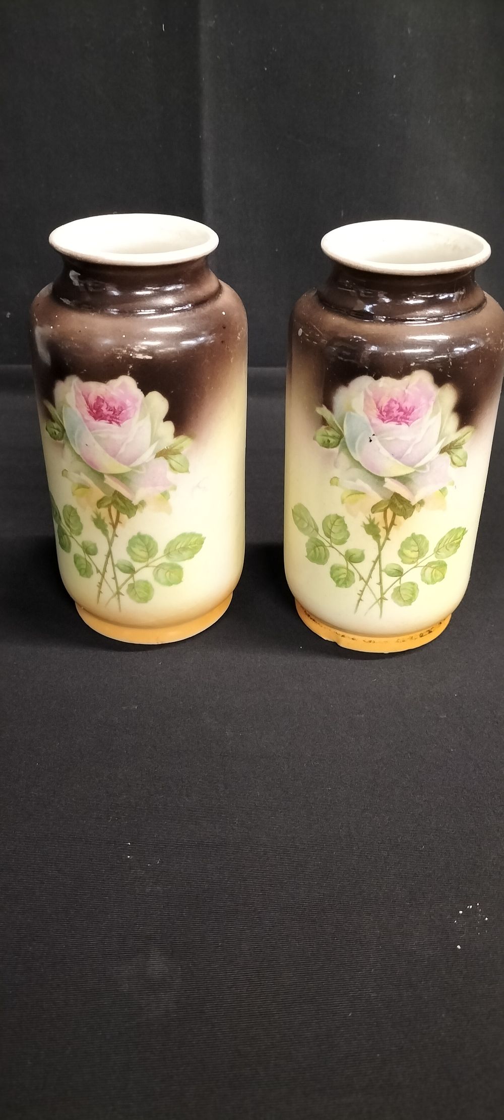 Lot 220: Two Vintage Bohemia Vase made in Czechoslovakia. floral...
