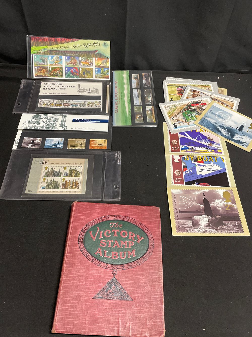 Lot 223: Selection of vintage stamps, postcards and victory stamp...