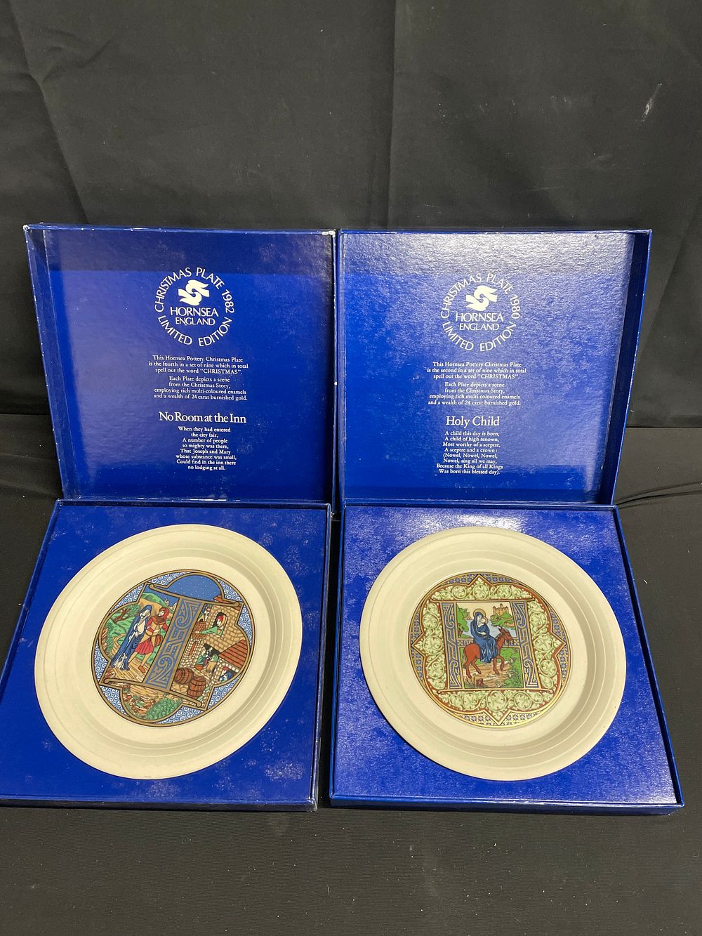 Lot 229: 1980 & 1982 Ltd edition Hornsea Christmas plates...
