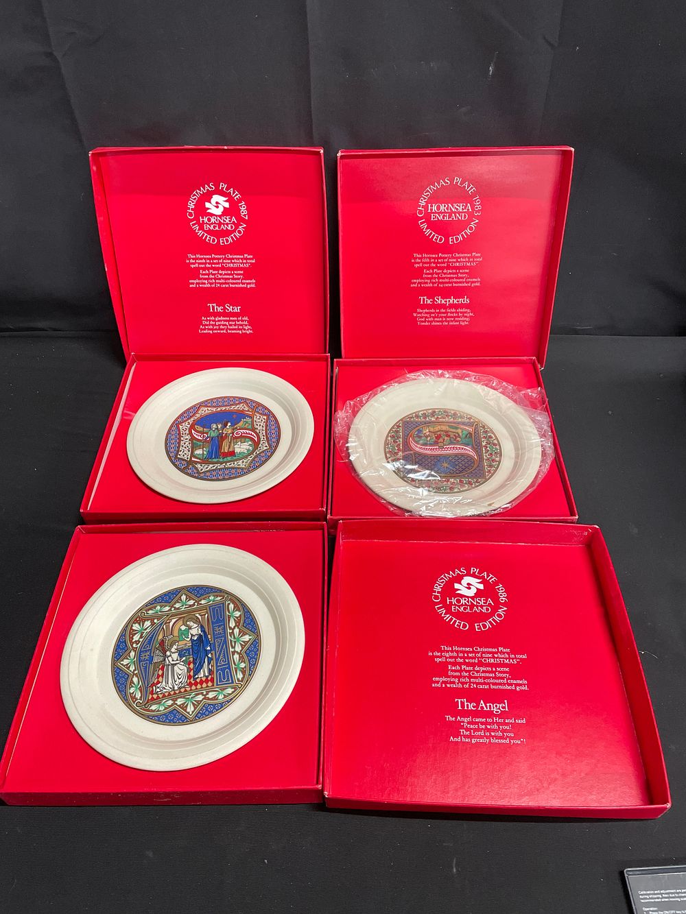 Lot 230: 3 x Ltd edition Hornsea Christmas plates decorated...