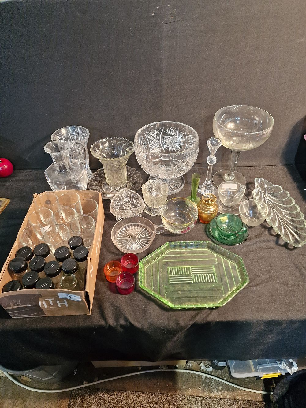 Lot 206: Large Selection of Decorative Glass and Glass Jars COLLECTION ONLY