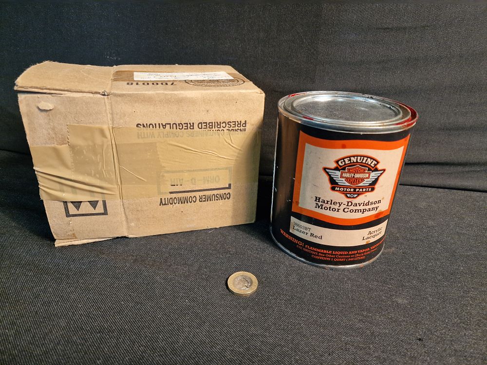 Lot 222: Genuine Harley Davidson Motor Company Lazer Red Acrylic Laquer a/f