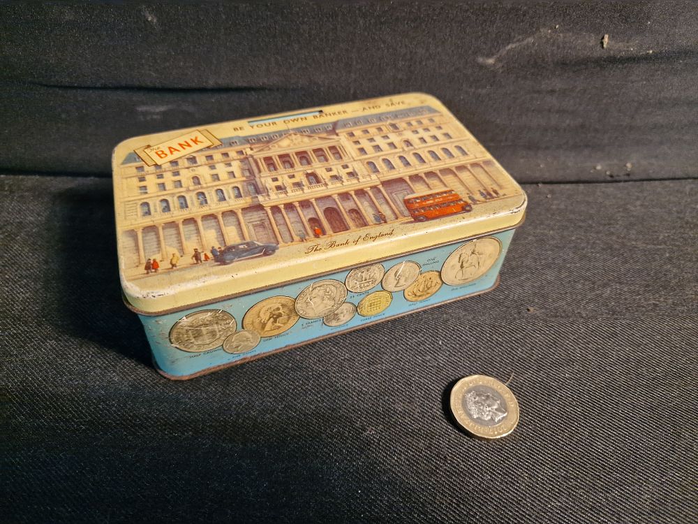 Lot 230: Vintage Bank of England Savers Tin