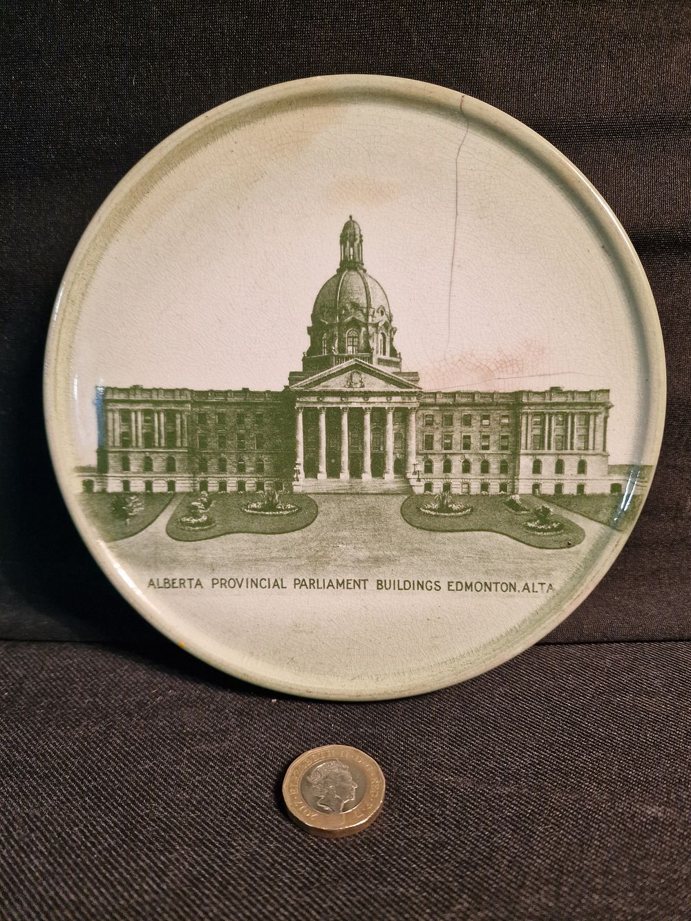 Lot 232: Vintage Ridgeway Plate Depicting Alberta Provincial Parliament Buildings Edmonton a/f