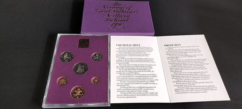 Lot 268: 1980 Royal Mint United Kingdom proof coin collection