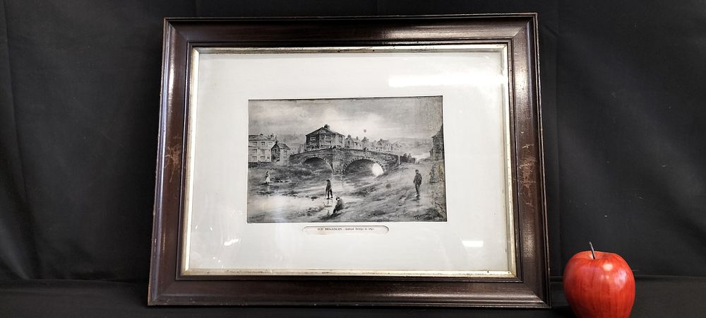 Lot 292: Framed print of Old Blackburn - Salford Bridge...