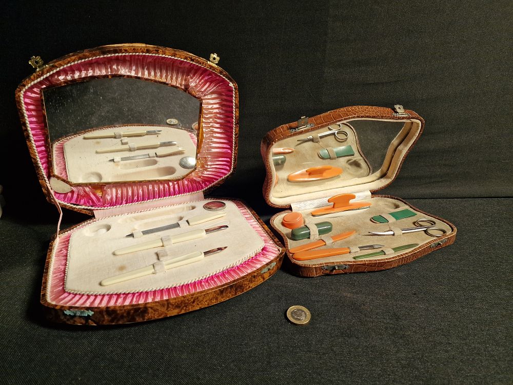 Lot 242: Pair of Vintage Manicure Sets a/f