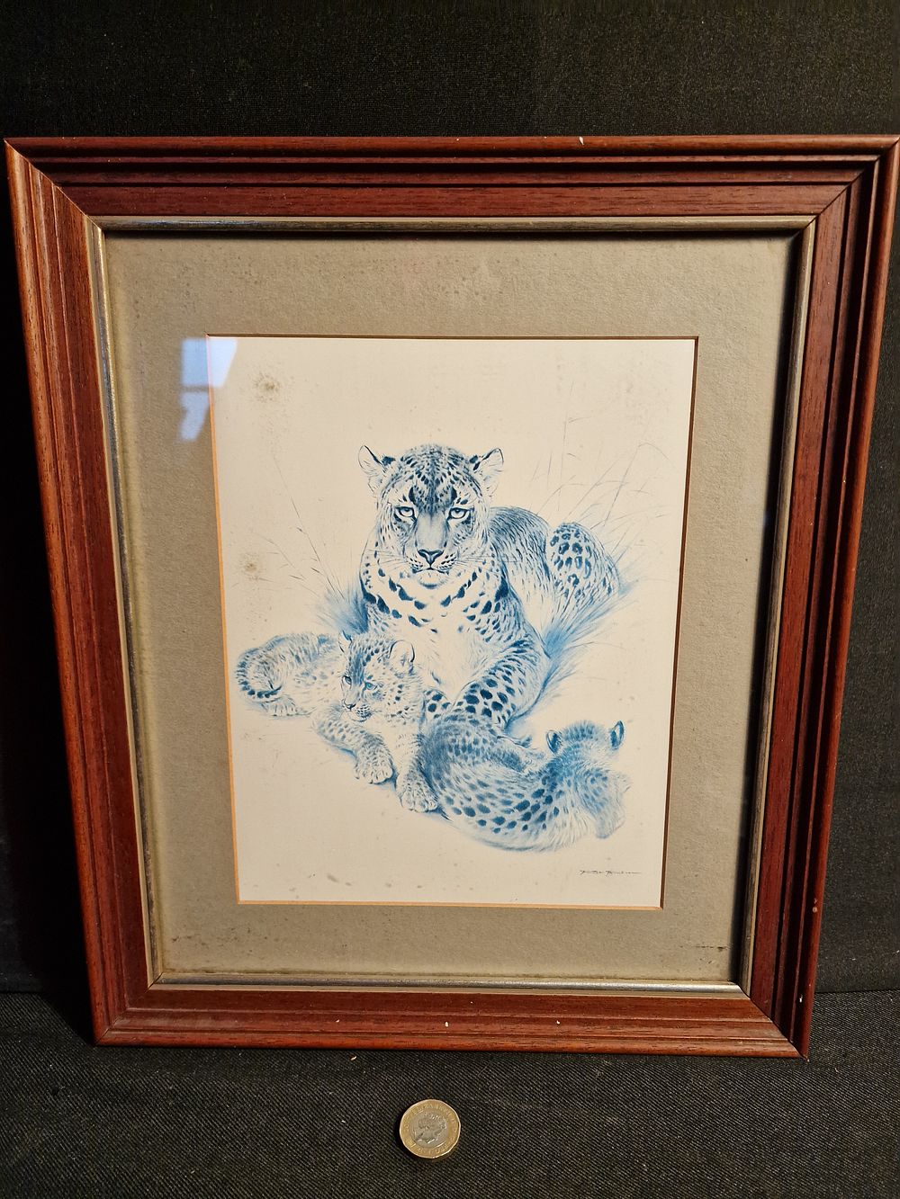 Lot 267: Framed Tiger with Cubs Print