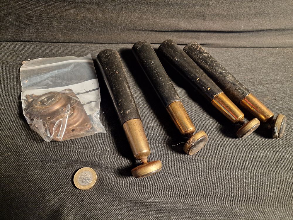 Lot 288: Four Vintage Furniture Legs and Plates