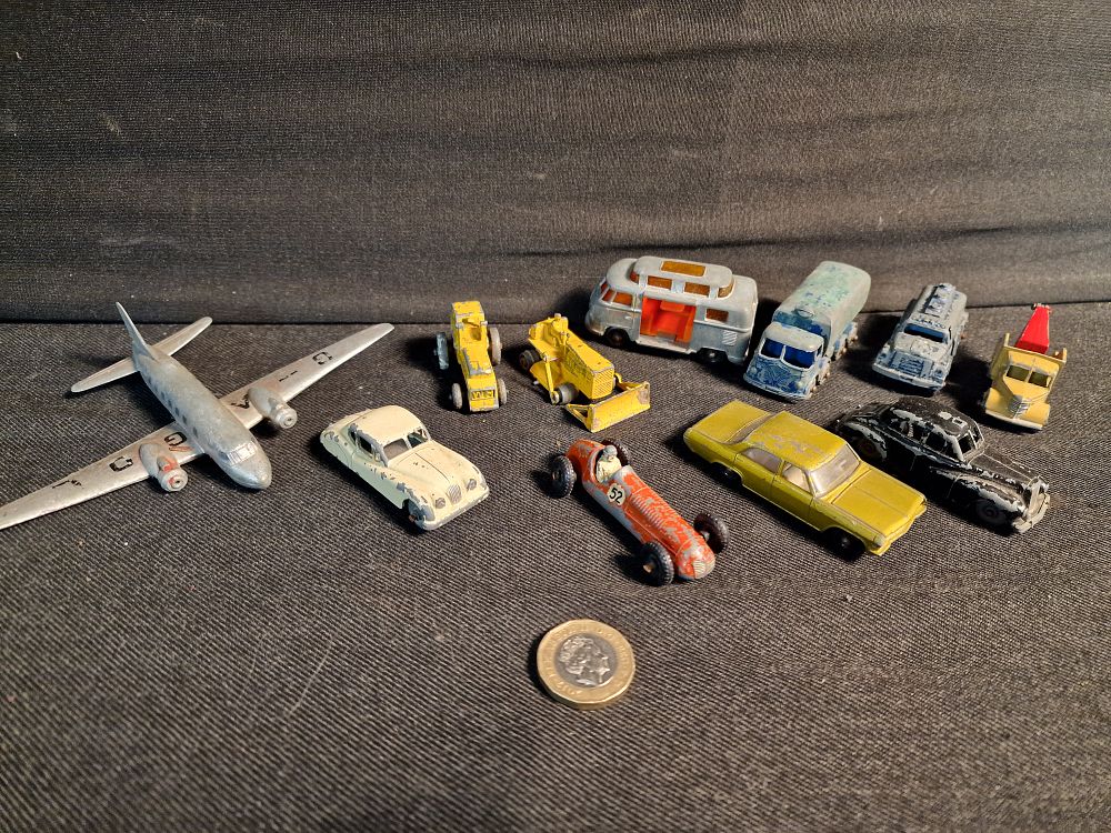 Lot 311: Selection of Vintage Toy Vehicles inc Lesney and Dinky Play Worn