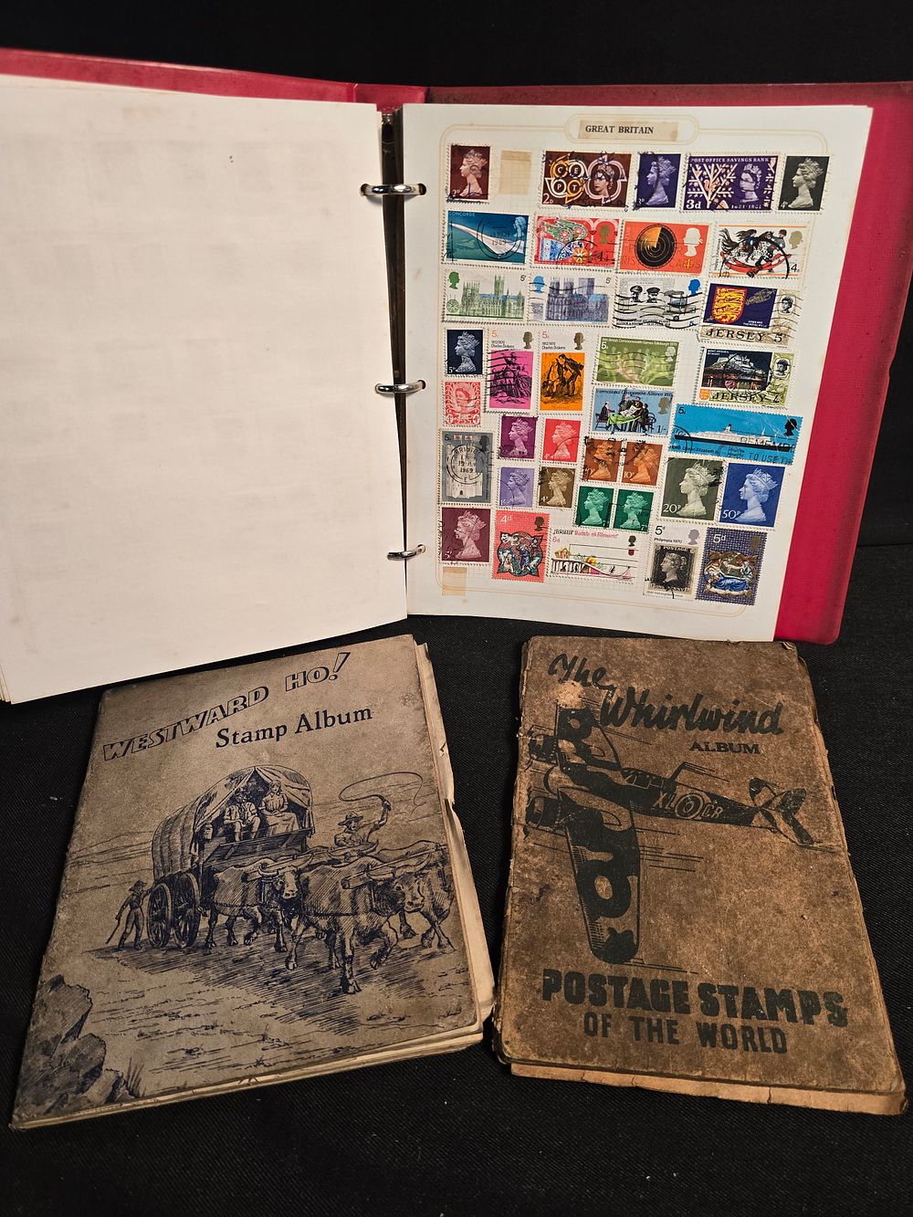 Lot 394: Three vintage stamp albums