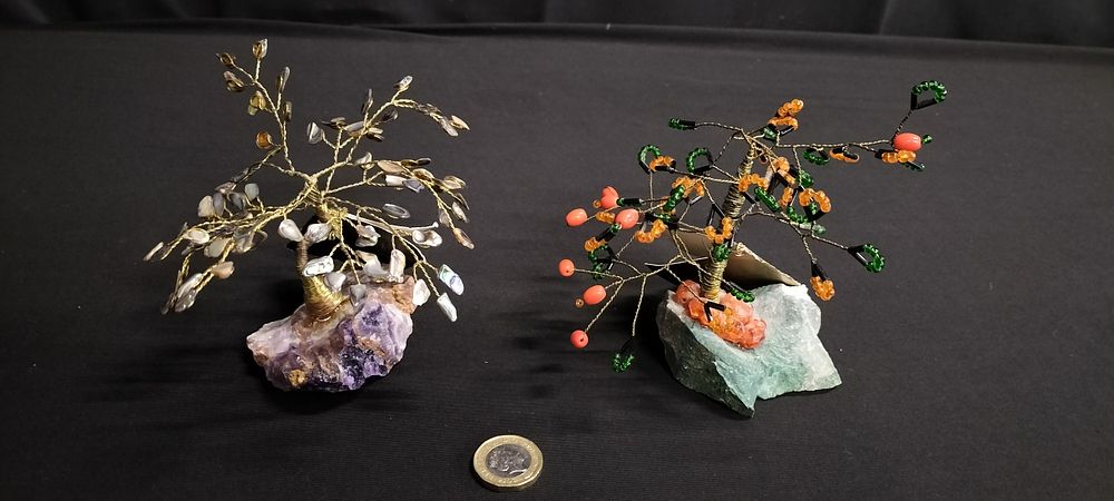 Lot 301: Paua shell gem tree on a amethyst base...