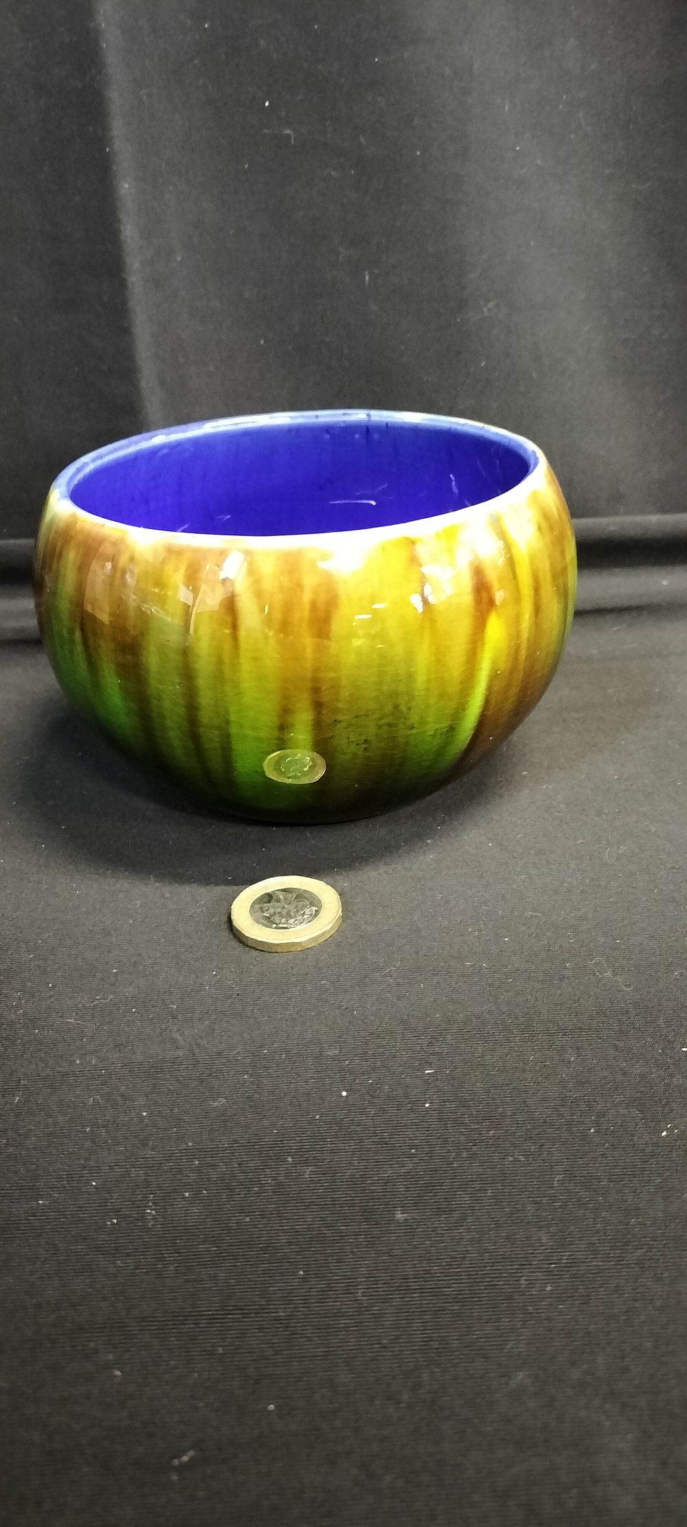 Lot 323: Art deco wardle mottled green glaze with blue...