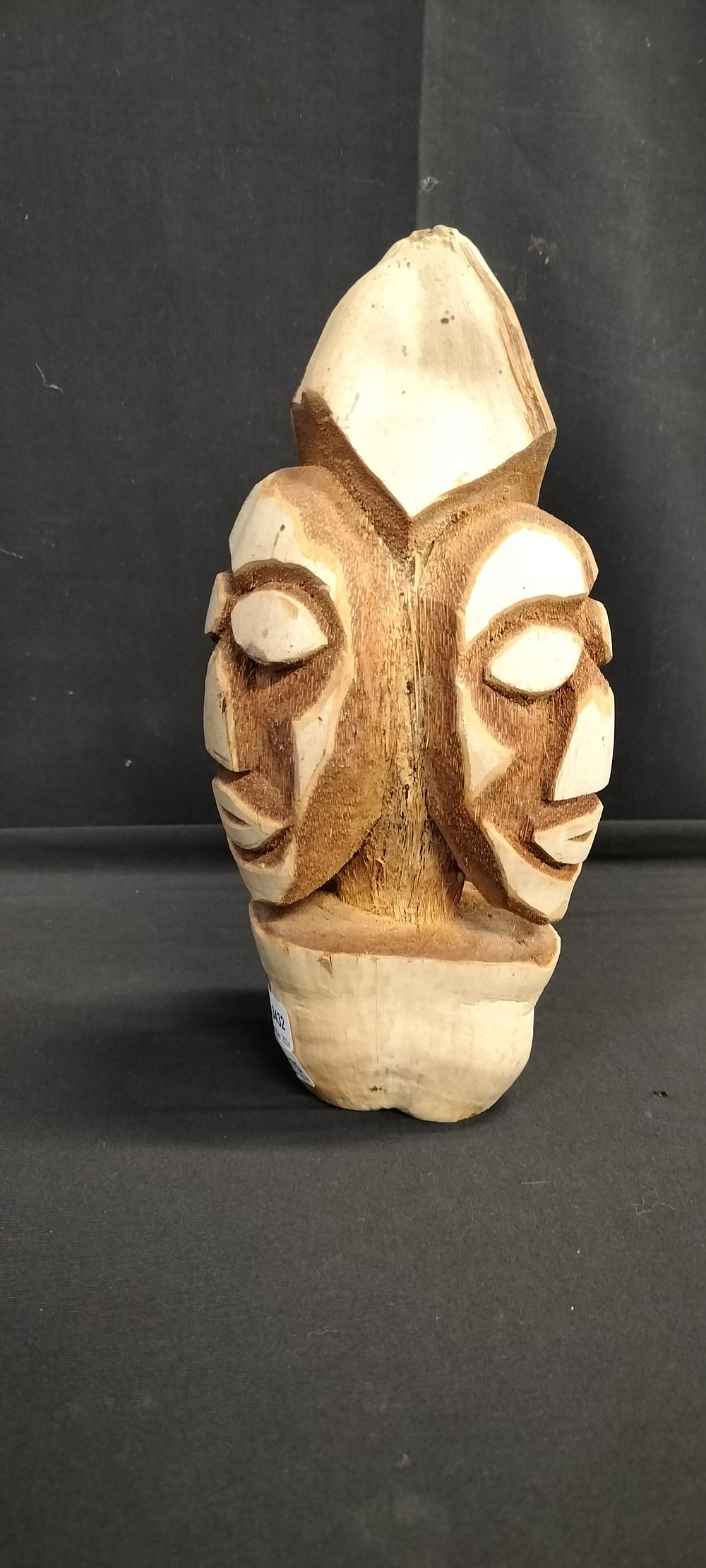 Lot 327: Three faces Carved from coconut. Measures approx H...