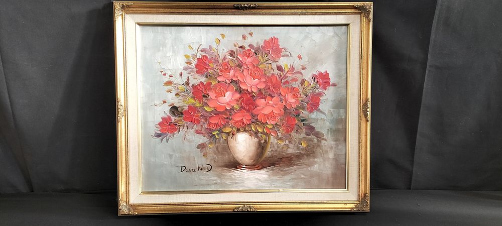 Lot 340: Gilt Framed Oil painting on canvas signed Donna...