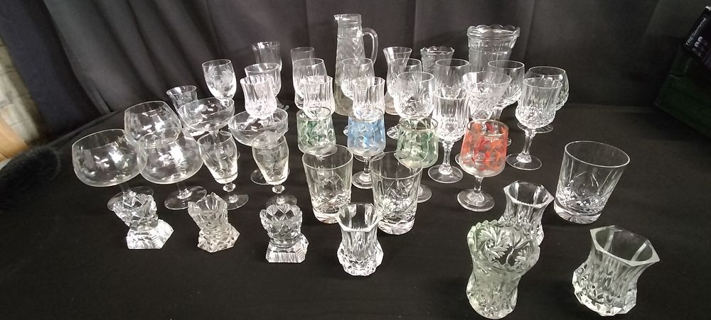 Lot 344: Large quantity of various glassware including vases, brandy...