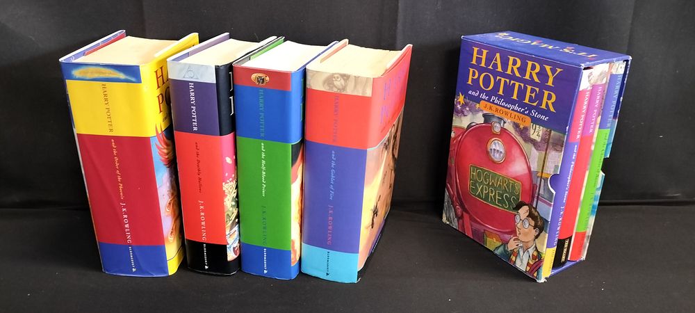 Lot 353: Four Harry Potter hardback books some first edition...