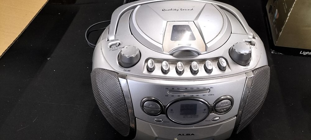 Lot 390: Alba portable radio, cd player with power supply