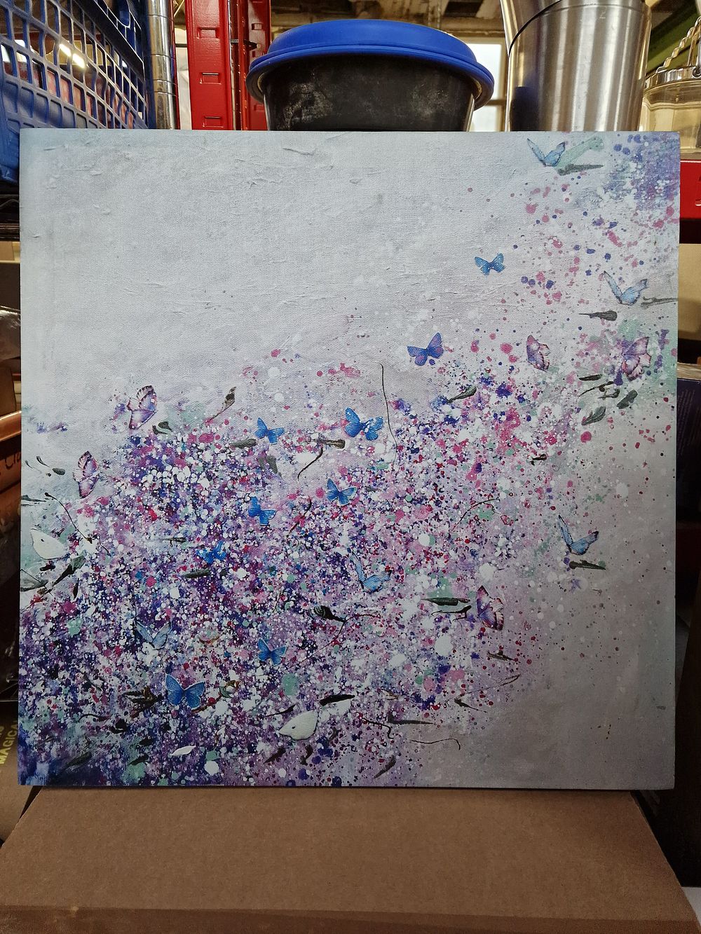 Lot 216: Butterfly Canvas Approx 50x50cm