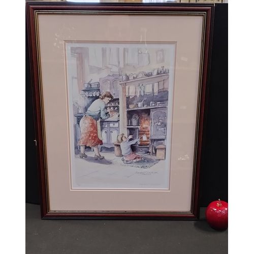 Lot 217: Limited Edition 140/500 framed print of Margaret Clarkson's Toasting. Measures Approx 56x45cm