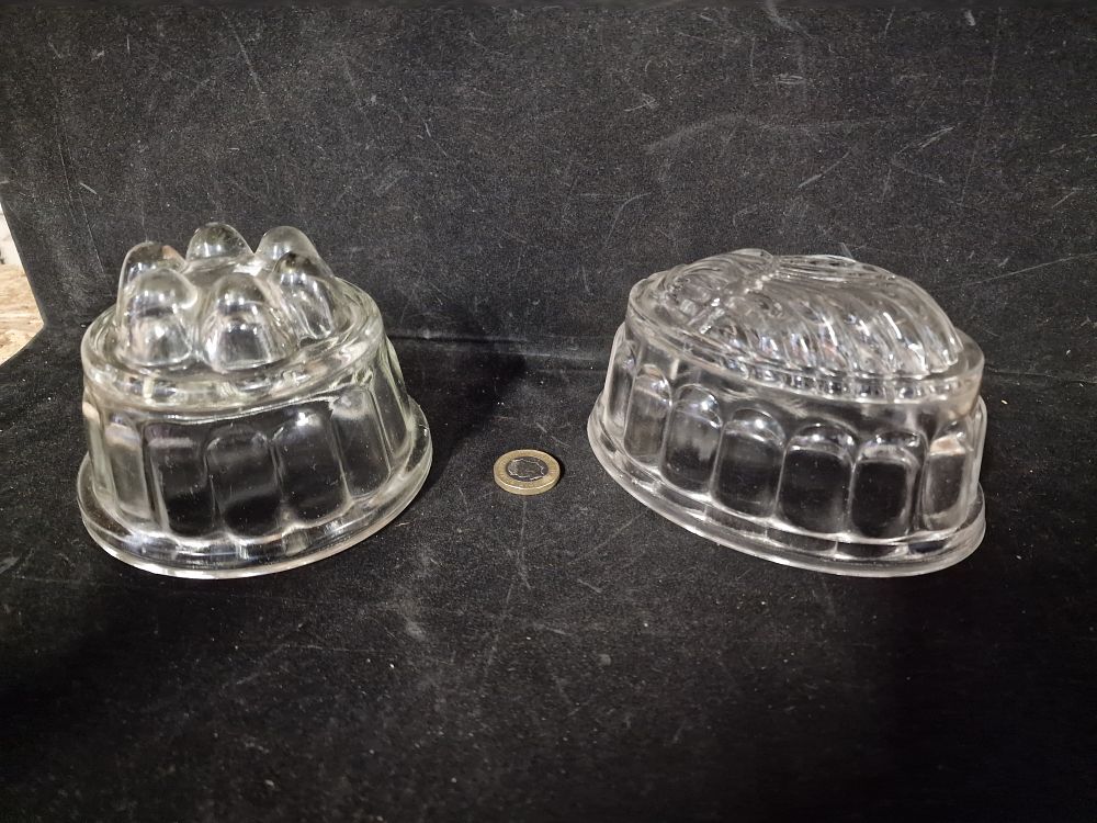 Lot 269: Pair of Vintage Glass Jelly Moulds