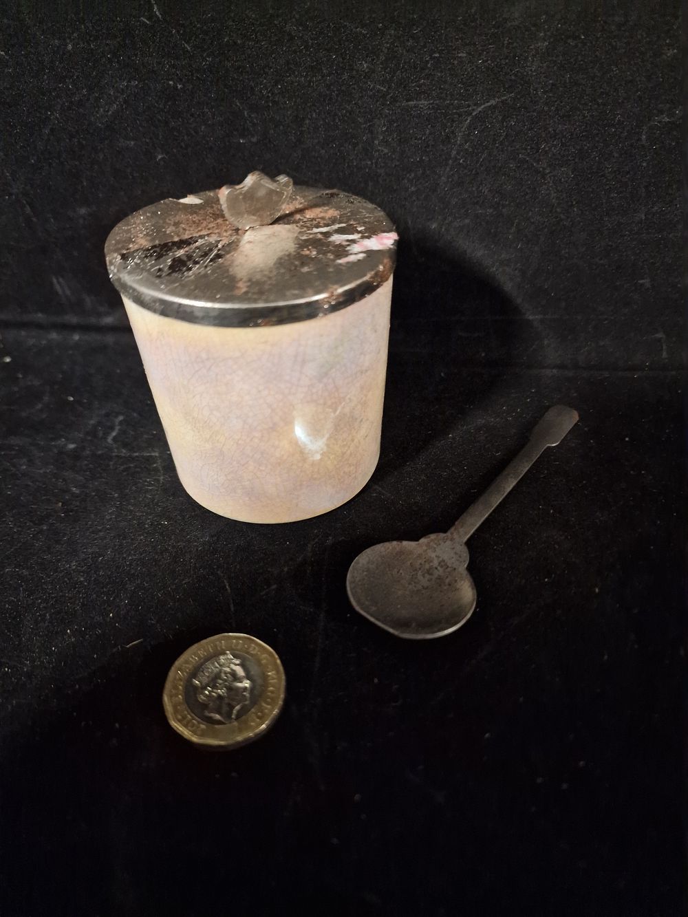 Lot 278: Vintage Sugar Box and Spoon