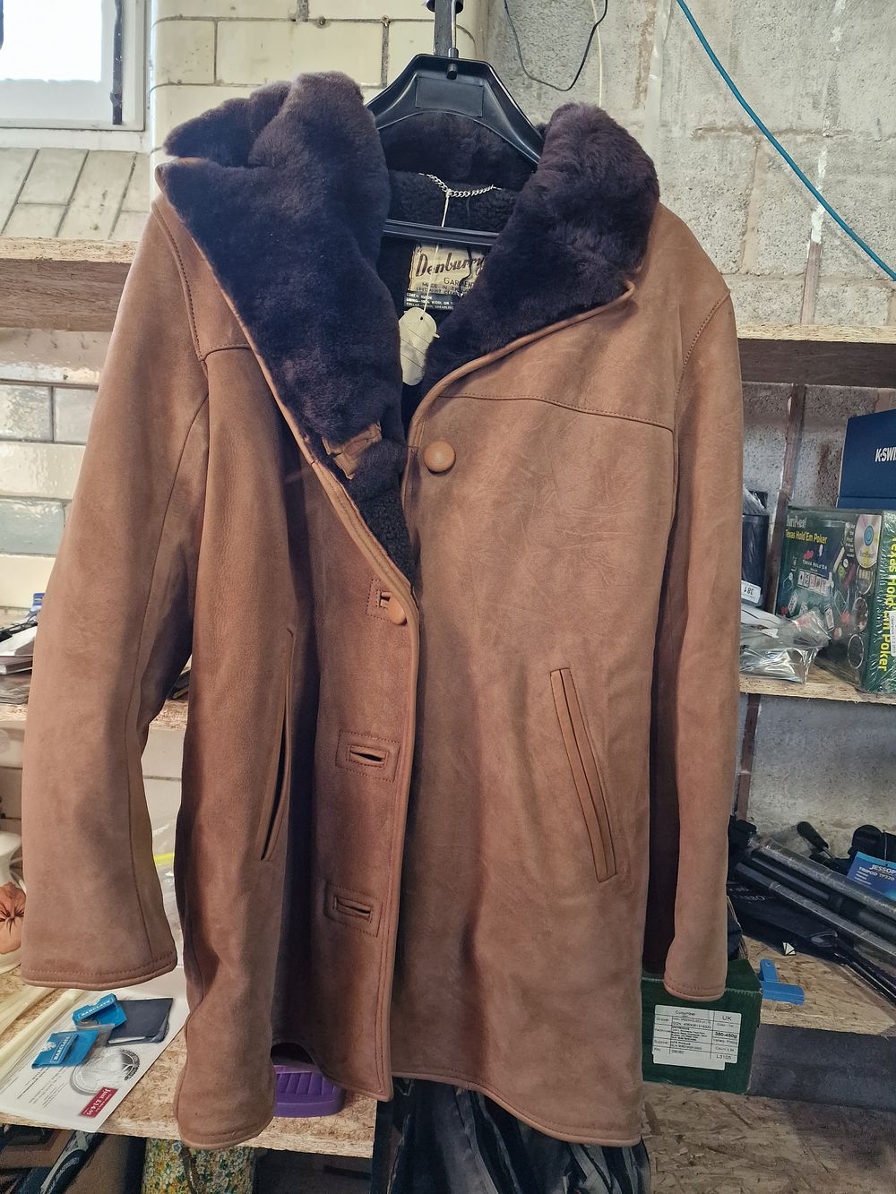 Lot 308: Ladies Size 36" Denburry Suede Sheepskin Coat