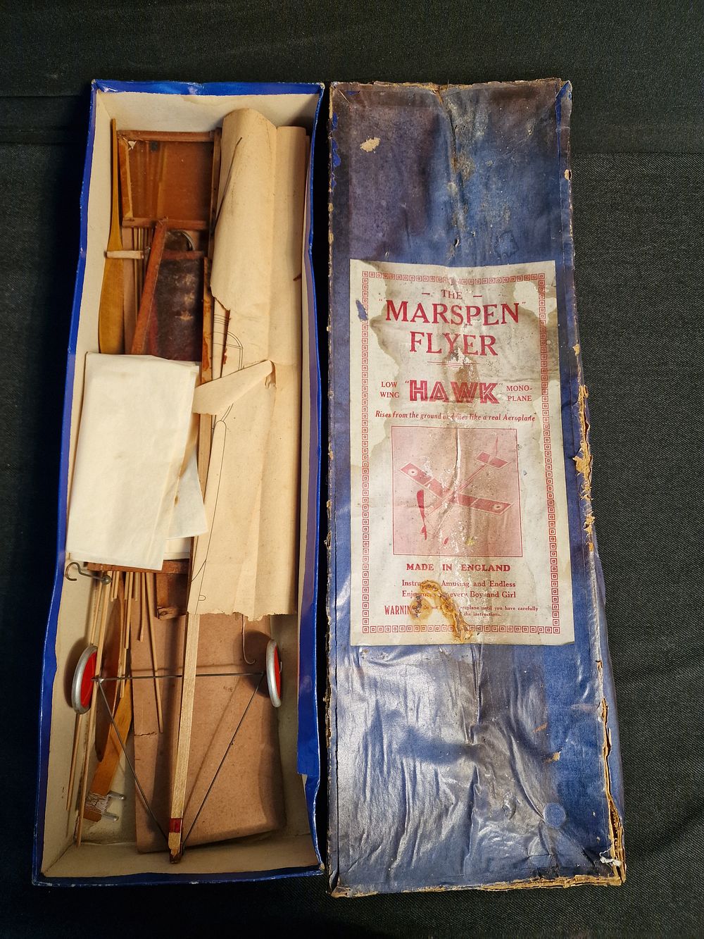 Lot 339: Vintage The Marspen Flyer Low Wing Hawk Mono Plane Kit