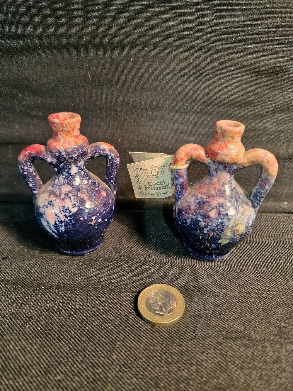 Lot 362: Pair of Cocci Profumati Hand Made Herbal Essence Jugs