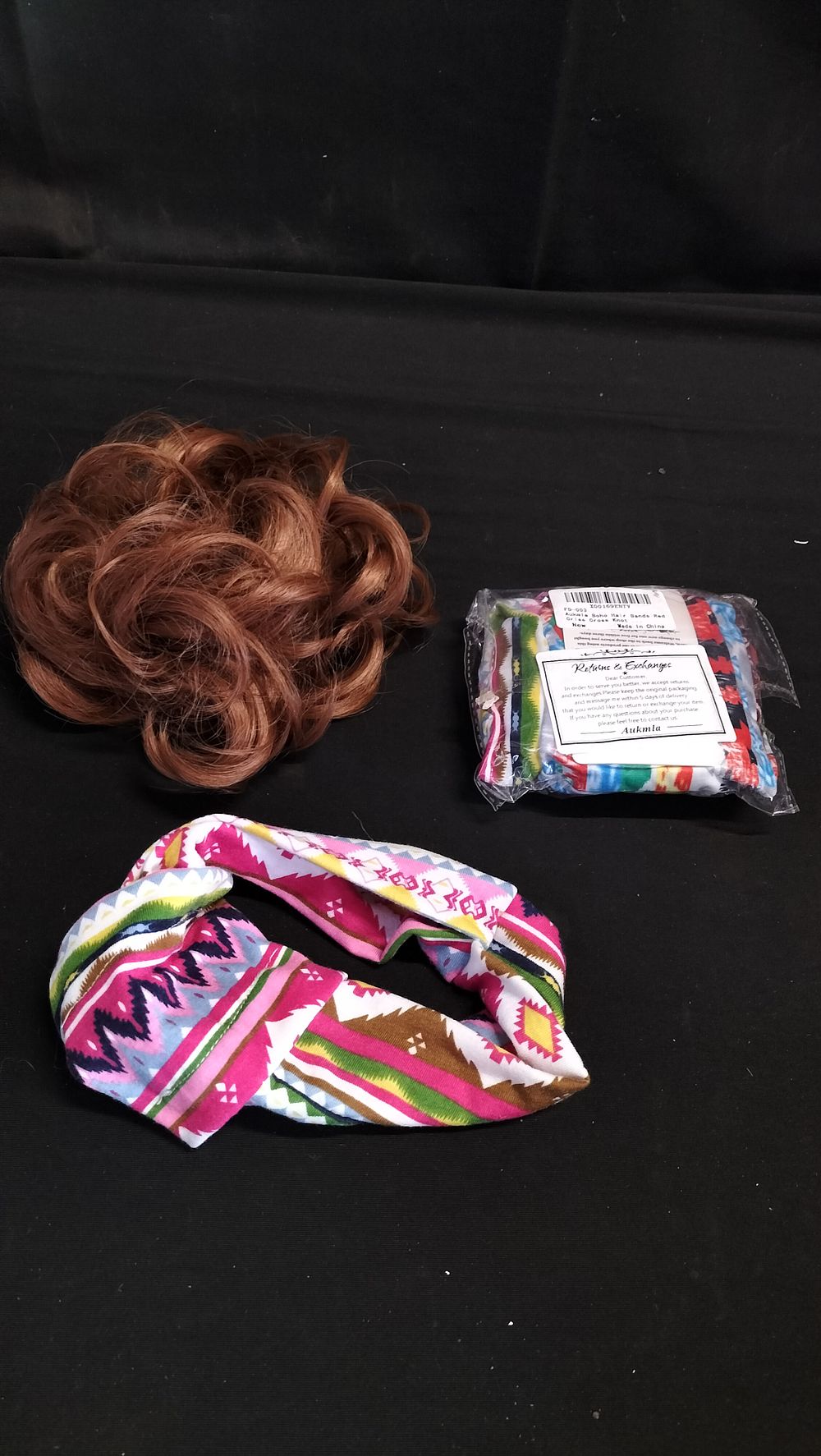 Lot 577: Bag of mixed coloured Boho hair bands and...