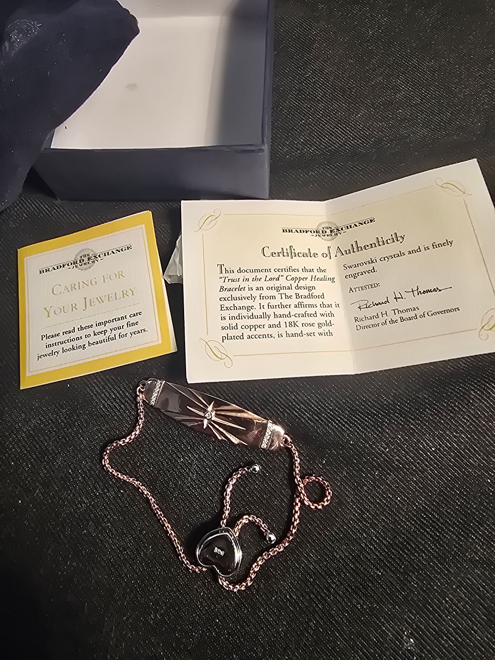 Lot 645: Bradford Exchange Trust the lord copper healing bracelet