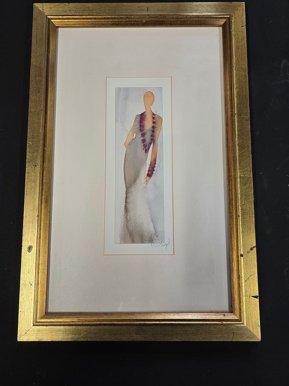 Lot 569: 30x35cm sign picture print of a lady