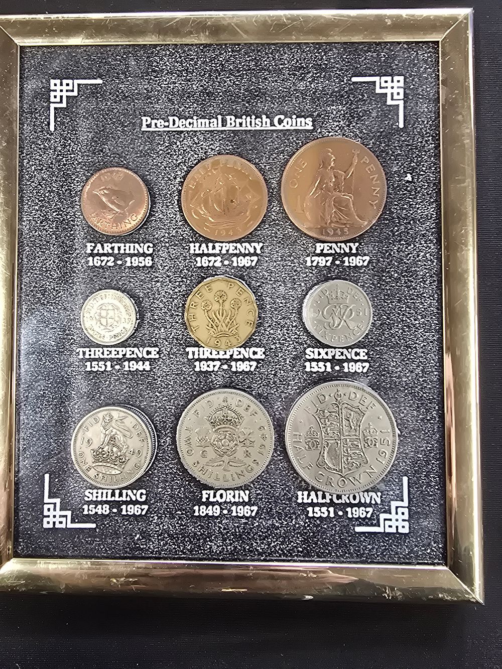 Lot 573: Framed collection of vinatge coins 1956 -1967