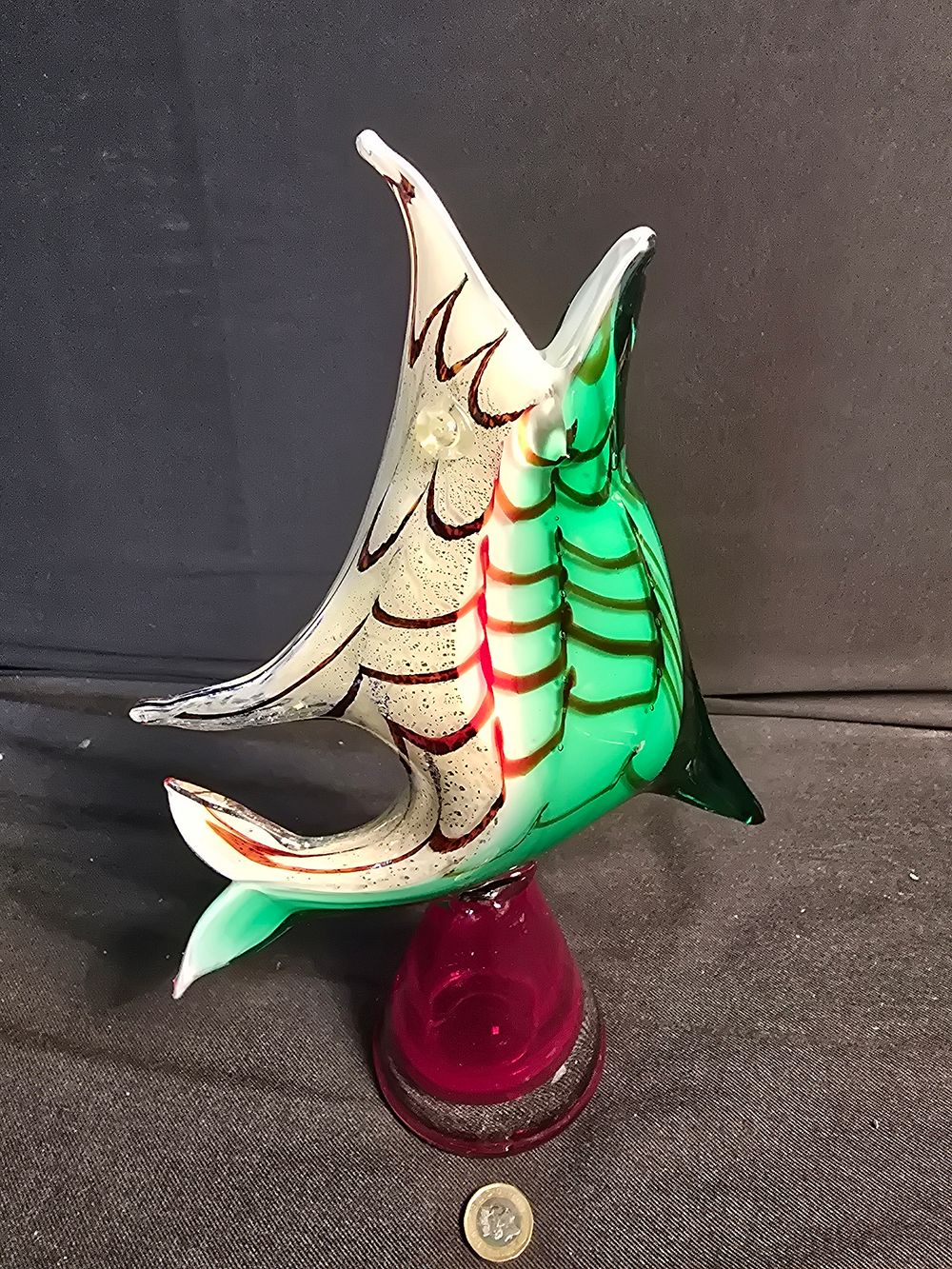 Lot 591: A 1970s large murano style glass multicoloured fish